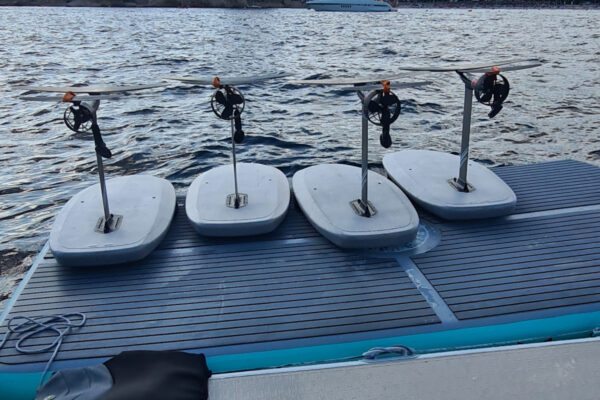 Inflatable Sea Water Platform for rent with some watertoys