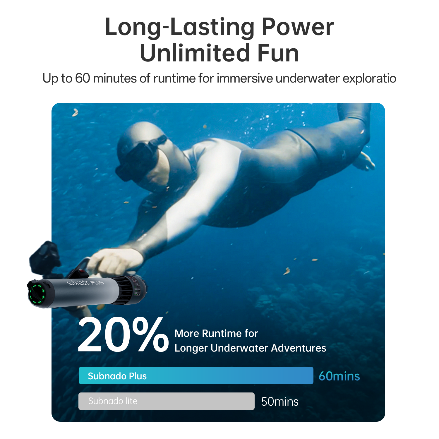 Waydoo Subnado Plus underwater scooter in dual-engine configuration