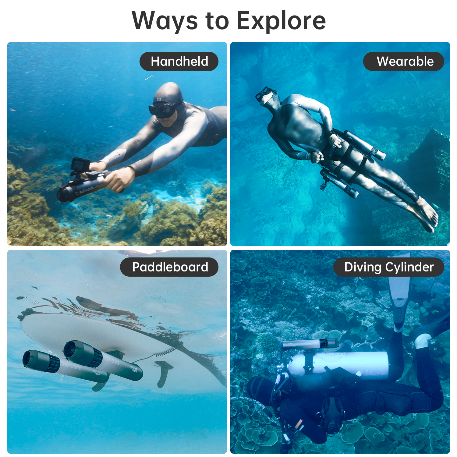 Waydoo Subnado Plus underwater scooter with USB-C fast charging