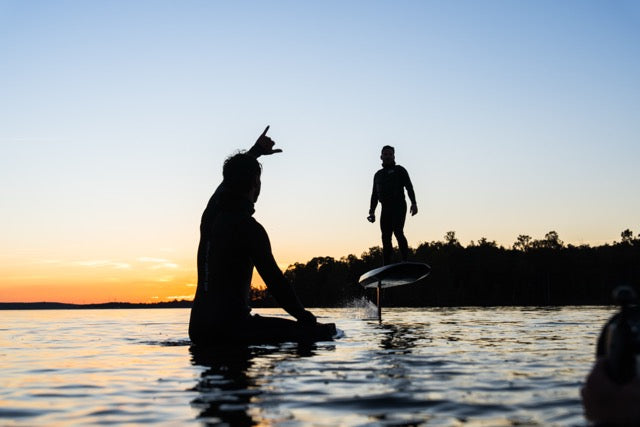 Awake VINGA Carve eFoil Foiling at Sunset