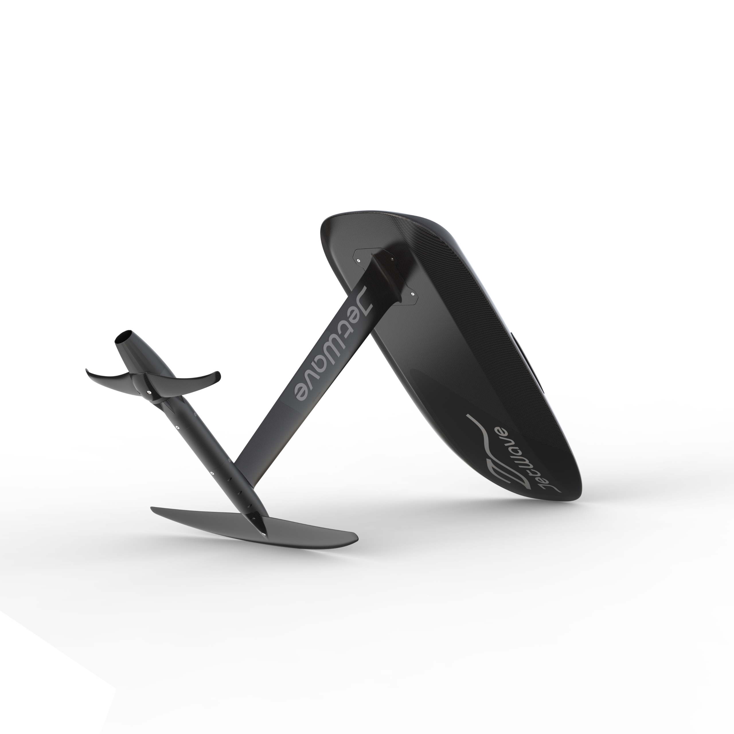 JetWave Carbon 55 full-carbon eFoil board underside