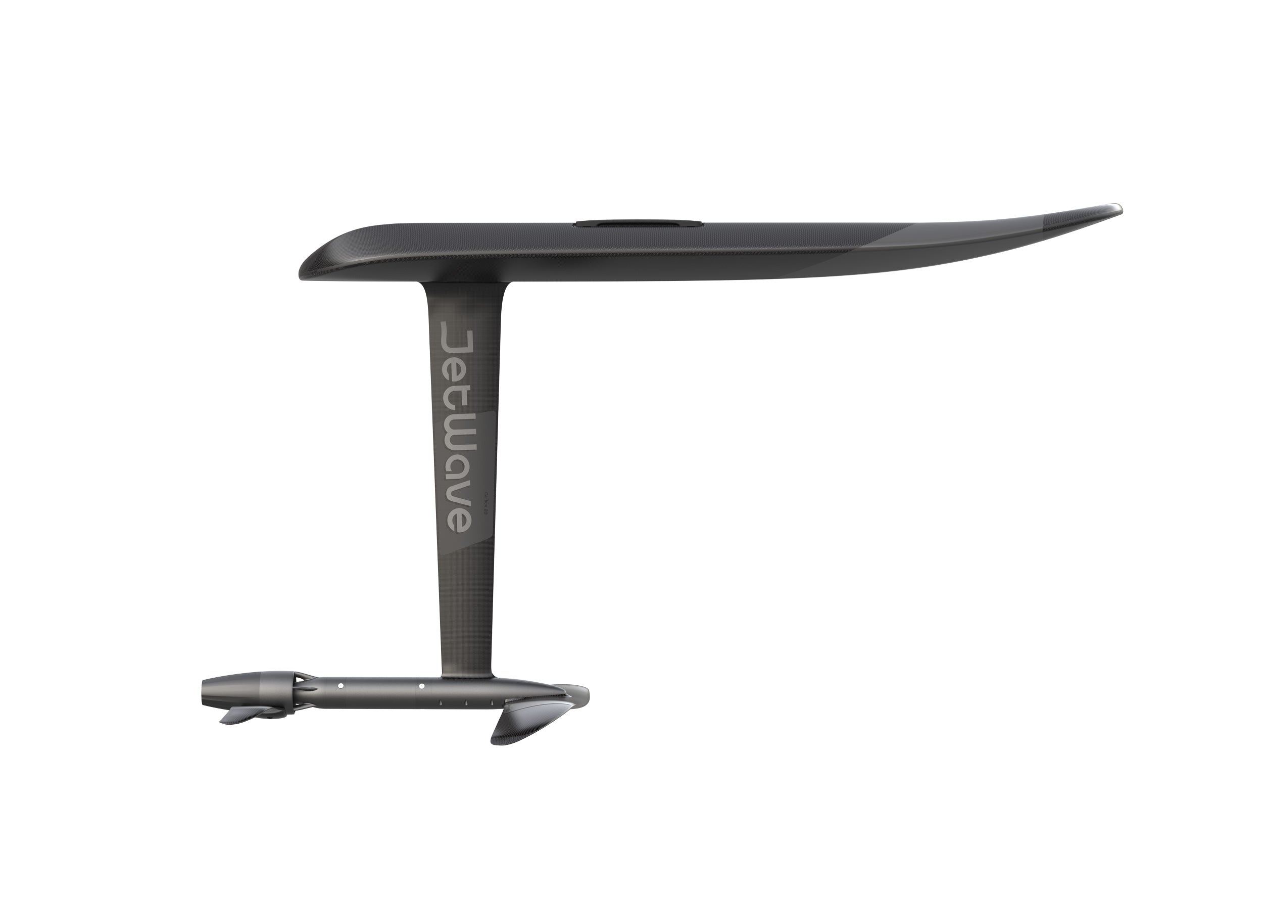 JetWave Carbon 75 eFoil side profile with mast wing and jet drive