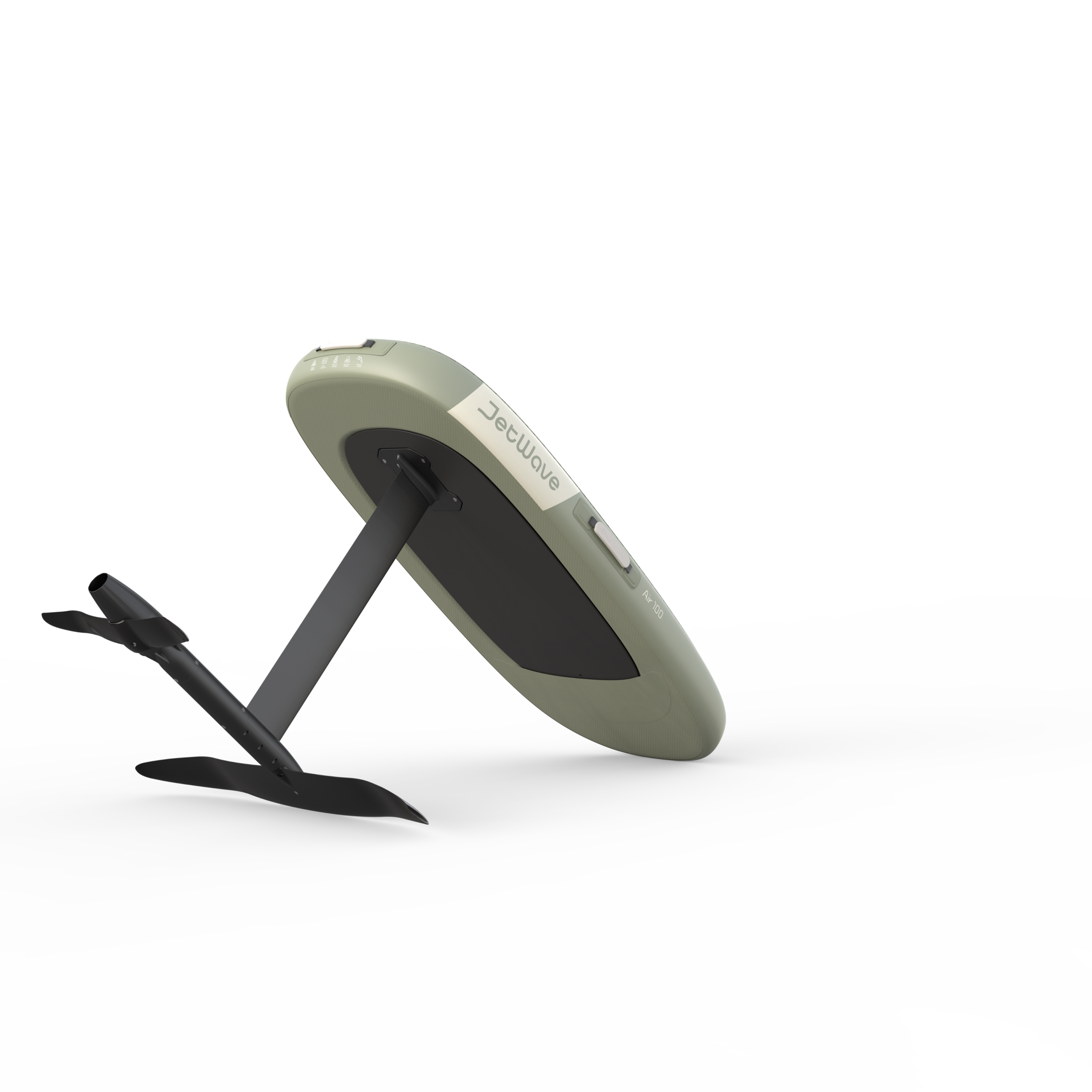 JetWave Air 100 inflatable eFoil in Tundra Green, rear view