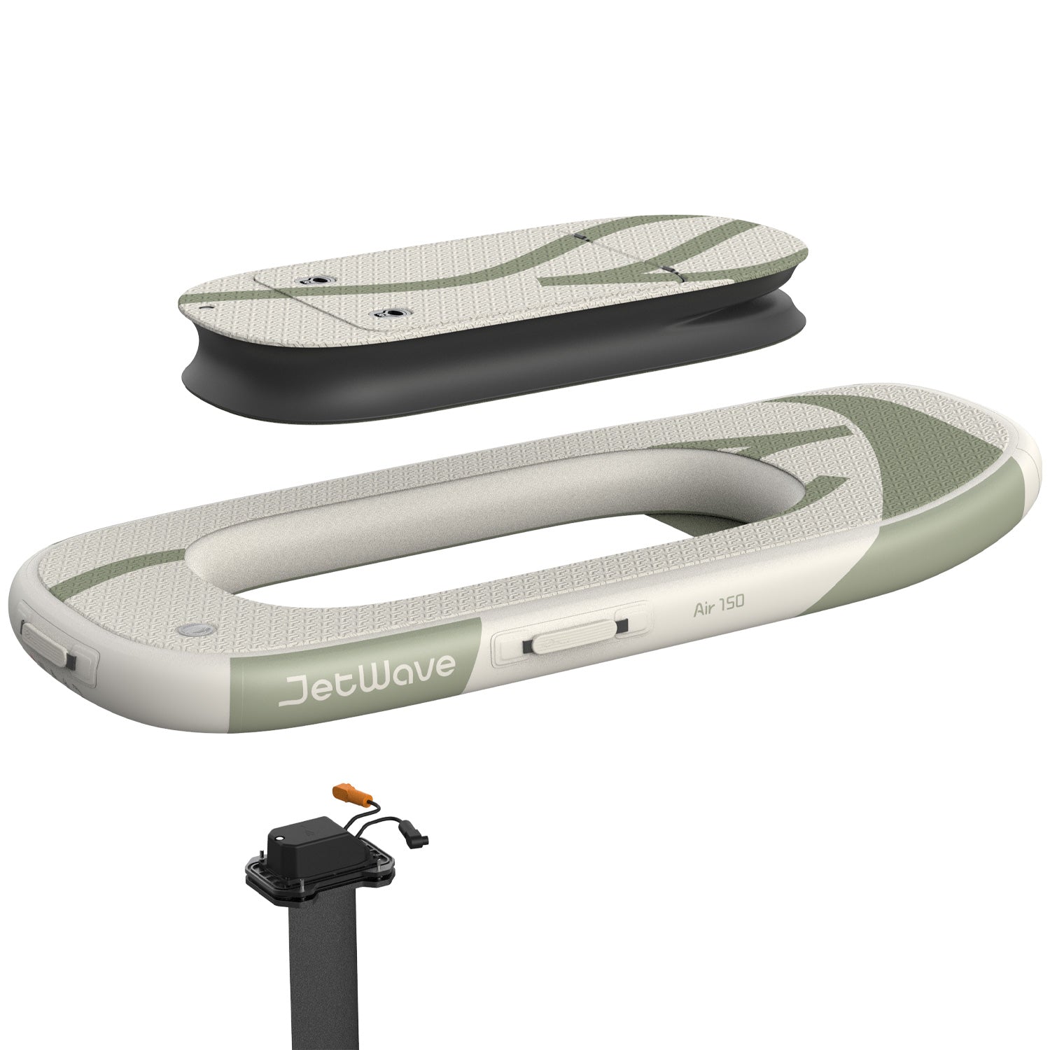 JetWave Air series inflatable eFoil exploded view of components